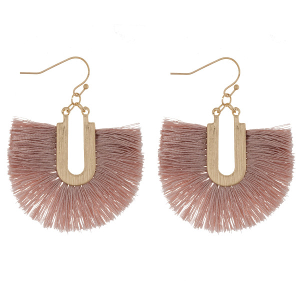 Wholesale gold fishhook earring fanned tassel