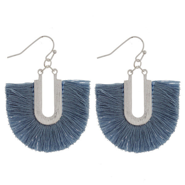Wholesale silver fishhook earring fanned tassel