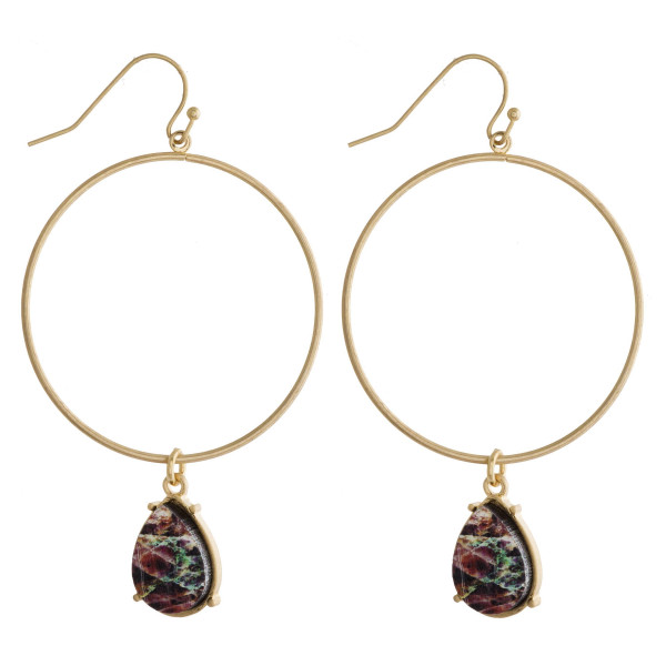 Wholesale circular drop earrings hanging teardrop wood accent diameter