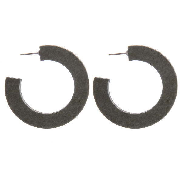 Wholesale open hoop wood inspired earrings stud post