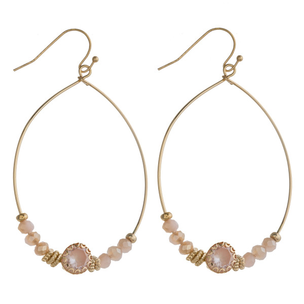Wholesale rhinestone beaded teardrop dangle earrings