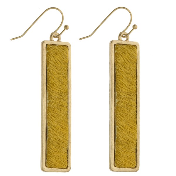 Wholesale faux fur encased bar drop earrings
