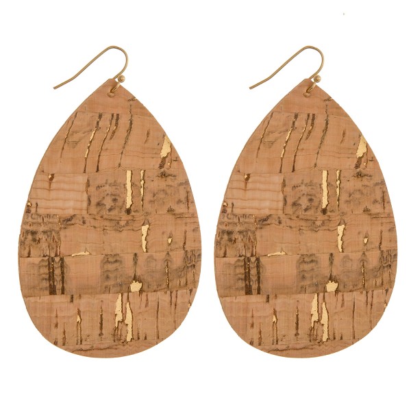 Wholesale cork teardrop earrings