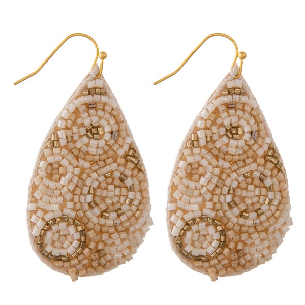 Wholesale geometric seed beaded felt teardrop earrings L
