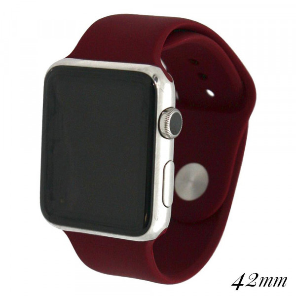 Wholesale solid burgundy silicone watch band smart watches Fits mm smart watch W