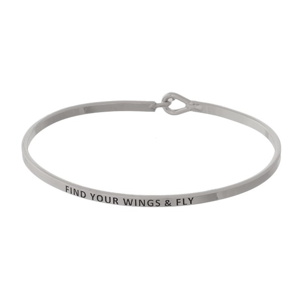 Wholesale metal bracelet engraved message Find Wings Fly