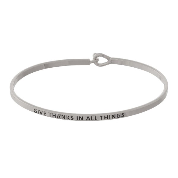 Wholesale metal bracelet engraved message Give Thanks All Things
