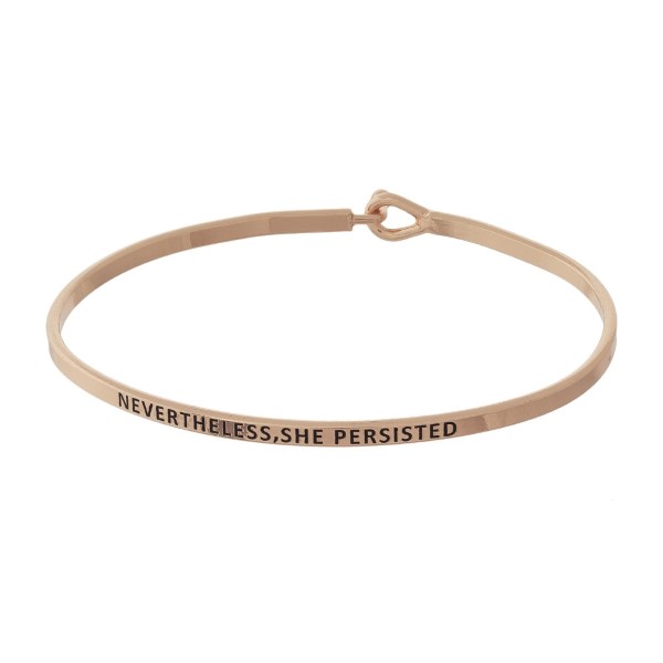 Wholesale metal bracelet engraved message Nevertheless She Persisted
