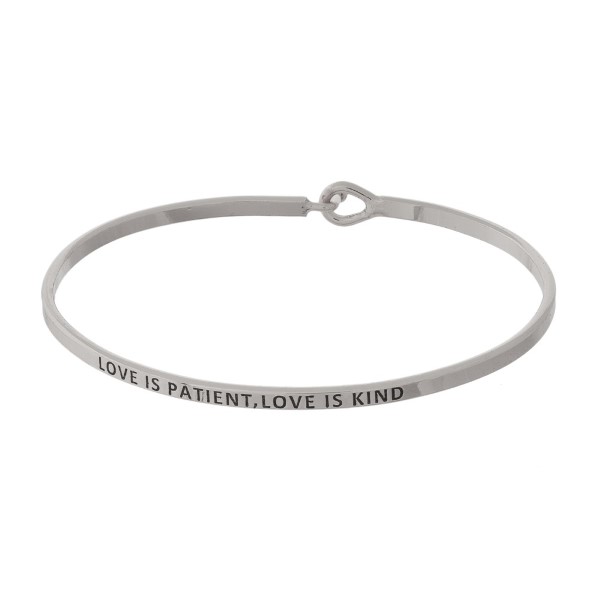 Wholesale metal bracelet engraved message Love Patient Love Kind