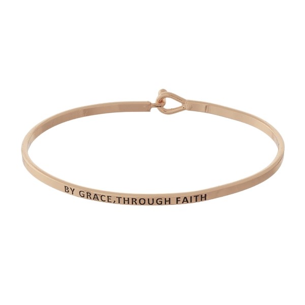 Wholesale metal bracelet engraved message Grace Through Faith