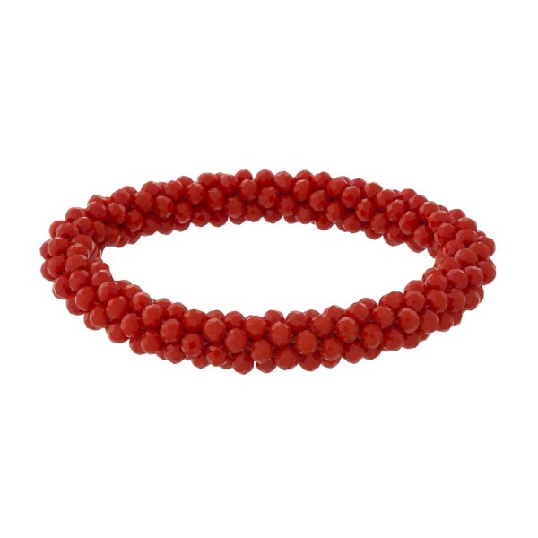 Wholesale coral beaded stretch bracelet diameter Fits up wrist