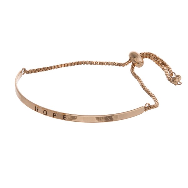 Wholesale metal slide bracelet stamped Hope