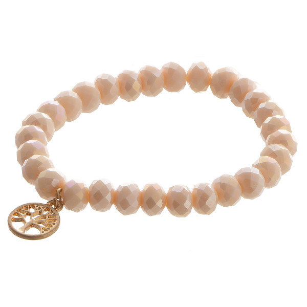 Wholesale beaded stretch bracelet Tree Life charm