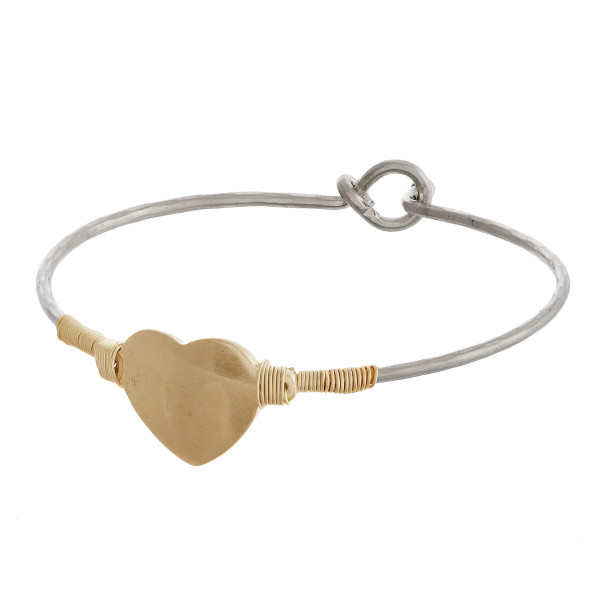 Wholesale cuff bracelet wrapped wire heart detail