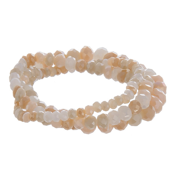 Wholesale stretch bracelet set faceted beads Approximate