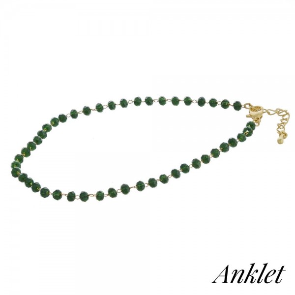 Wholesale beaded anklet faceted bead details diameter Fits up ankle