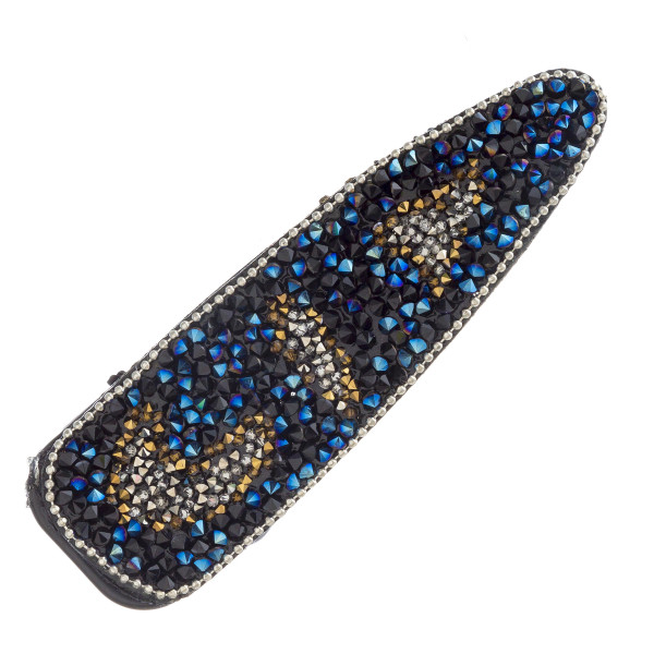 Wholesale leopard print rhinestone hair clip