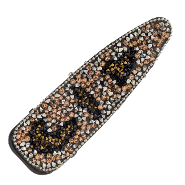 Wholesale leopard print rhinestone hair clip
