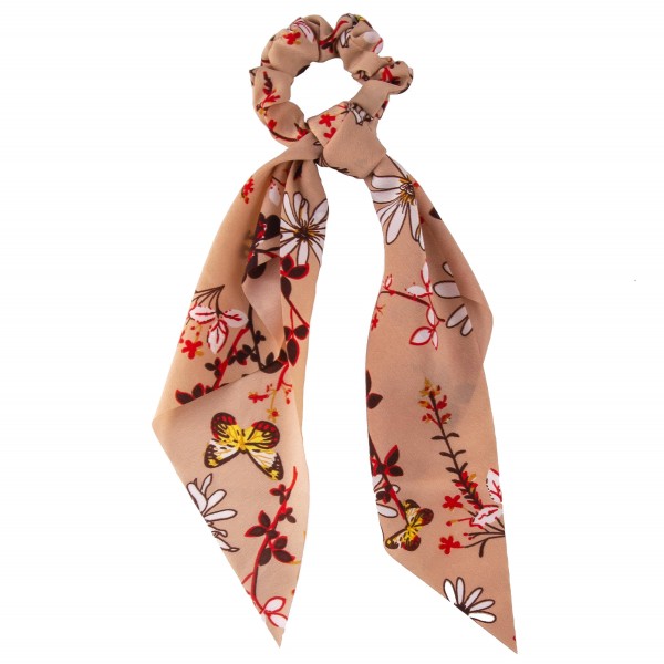 Wholesale butterfly floral hair scarf scrunchie One Polyester