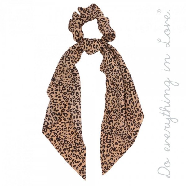 Wholesale do everything Love brand leopard print hair scarf scrunchie One L Poly