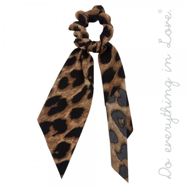Wholesale do everything Love brand leopard print hair scarf scrunchie One L Poly