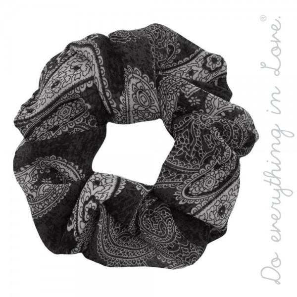 Wholesale do everything Love brand paisley print hair scrunchie One Polyester