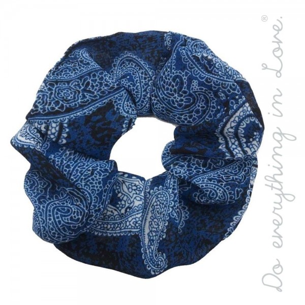 Wholesale do everything Love brand paisley print hair scrunchie One Polyester