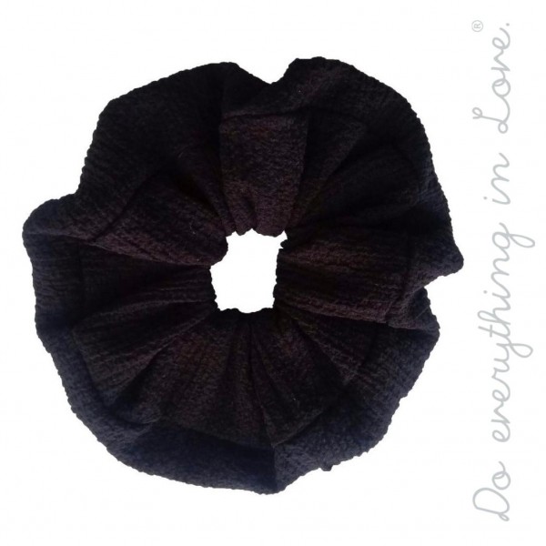 Wholesale do everything Love brand solid crinkled oversized hair scrunchie One P