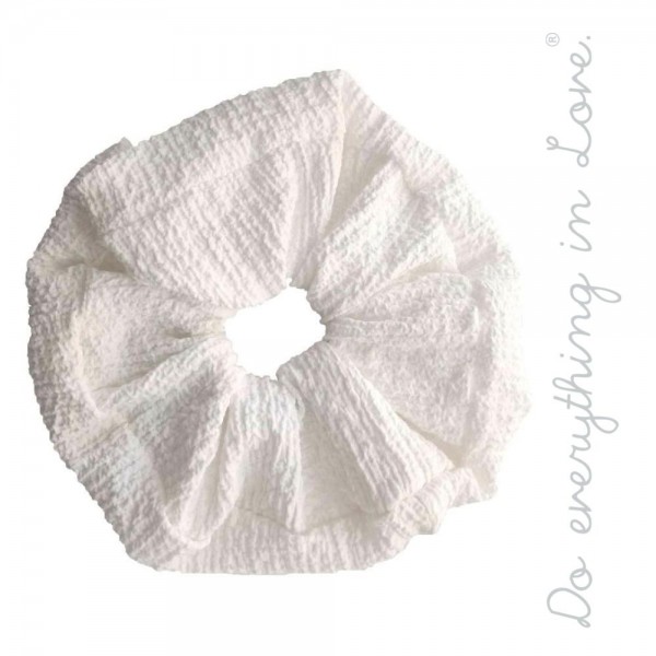 Wholesale do everything Love brand solid crinkled oversized hair scrunchie One P