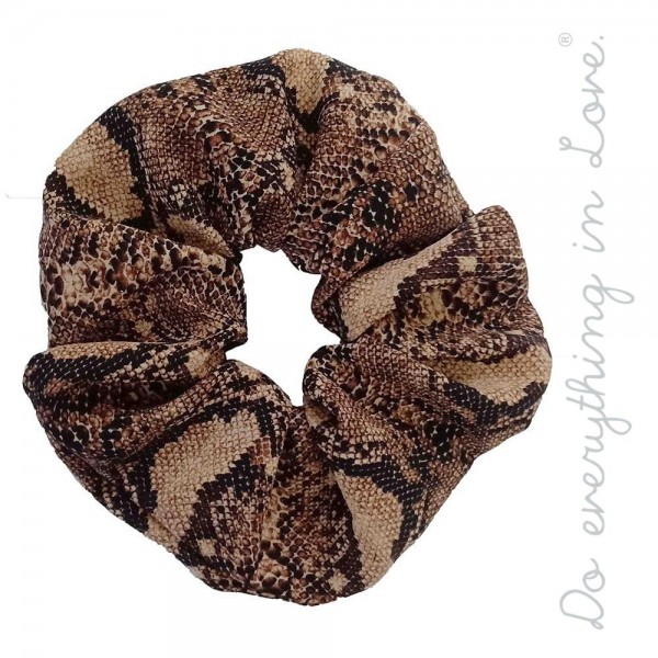 Wholesale do everything Love brand snakeskin oversized hair scrunchie One Polyes