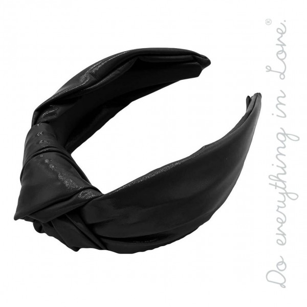 Wholesale do everything Love brand oversized knotted PU headband One PU