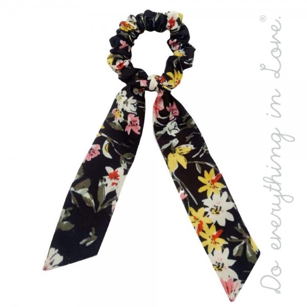 Wholesale do everything Love brand floral hair scarf scrunchie One L Polyester