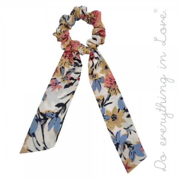 Wholesale do everything Love brand floral hair scarf scrunchie One L Polyester