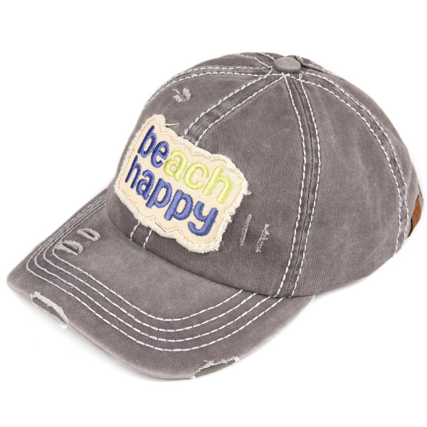 Wholesale c C BT Beach happy vintage washed distressed cotton pony cap cotton On