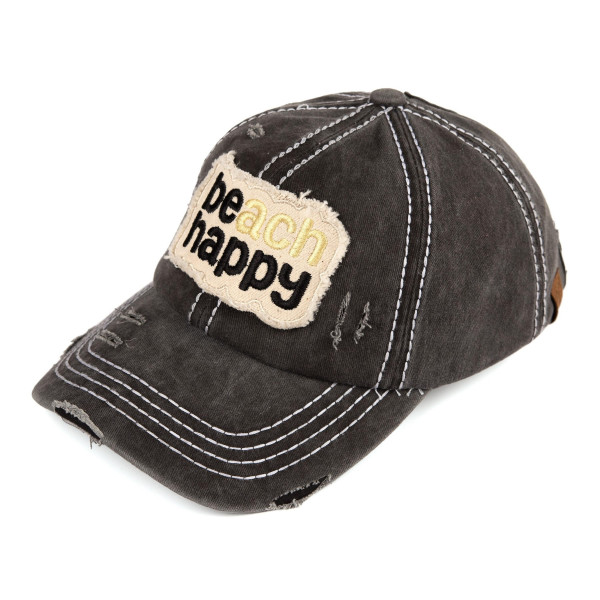 Wholesale c C BT Beach happy vintage washed distressed cotton pony cap cotton On