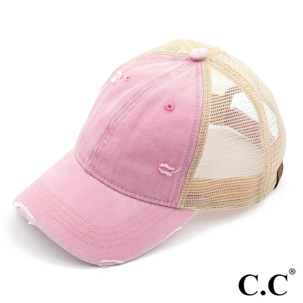Wholesale c C BA Vintage distressed baseball cap mesh back One fits most Adjusta