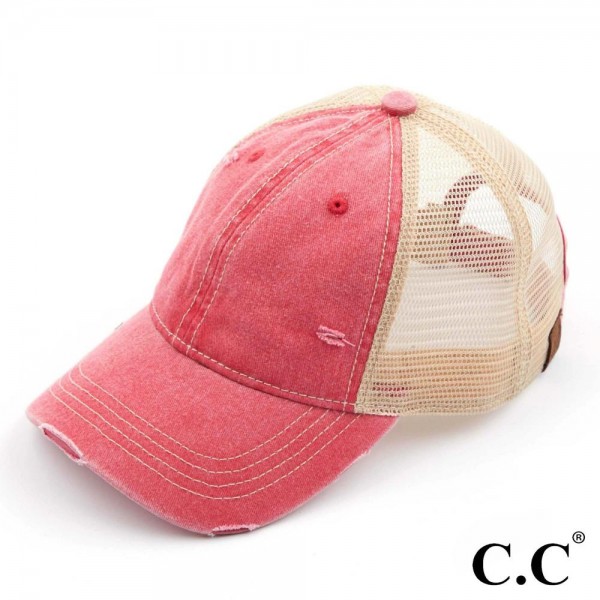 Wholesale c C BA Vintage distressed baseball cap mesh back One fits most Adjusta