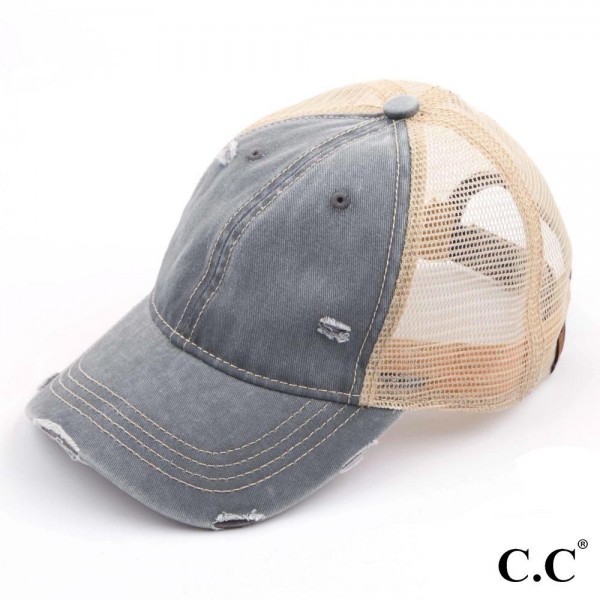Wholesale c C BA Vintage distressed baseball cap mesh back One fits most Adjusta
