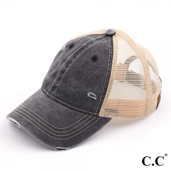 Wholesale c C BA Vintage distressed baseball cap mesh back One fits most Adjusta