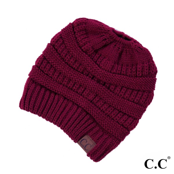 Wholesale c C MB Solid color beanie tail hat Original messy bun beanie Acrylic O