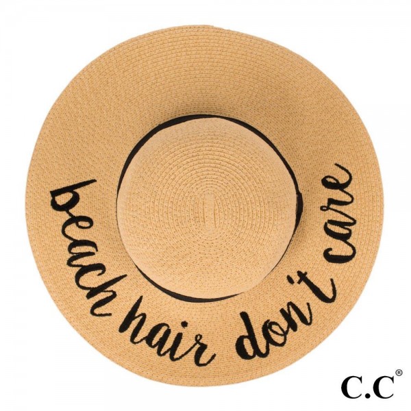 Wholesale c C ST brim floppy beach hat Beach Hair Don t Care hat crushable packa