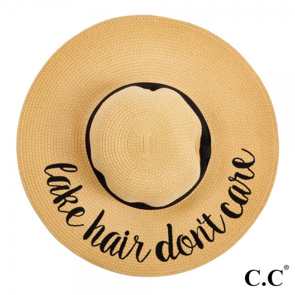 Wholesale c C ST brim floppy beach hat Lake Hair Don t Care hat crushable packab