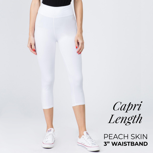 Wholesale mix brand solid seamless peach skin capri leggings rise waistband Ins
