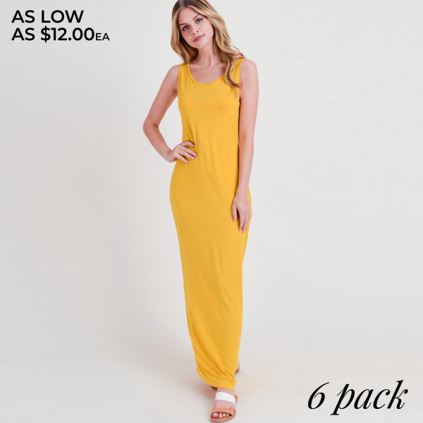 Wholesale solid color full sleeveless maxi dress Pack Breakdown pcs pack S M L C