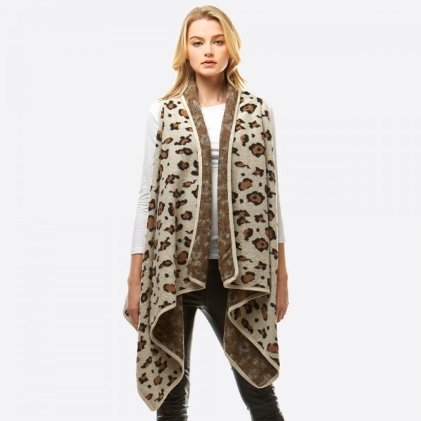 Wholesale leopard print vest One fits most Acrylic