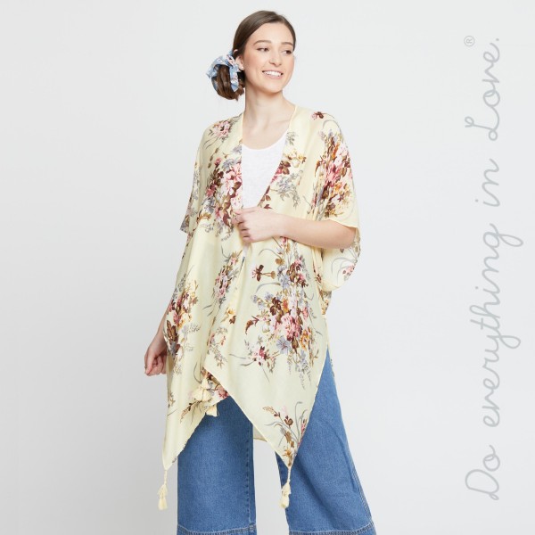 Wholesale do everything Love brand women s lightweight vintage floral kimono tas