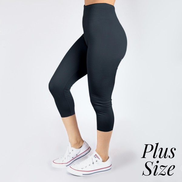 Wholesale pLUS Kathy Mix charcoal summer weight capris seamless chic must have e