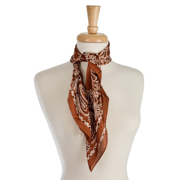 Wholesale lightweight neckerchief paisley print polyester