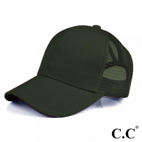 Wholesale cC Pony Cap BT CC ponytail hat mesh back Adjustable velcro back CC lea