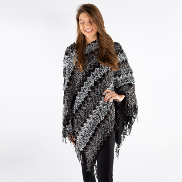 Multicolor Poncho 100 Acrylic One Size Fits Most 736866